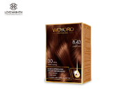 Le cuivre permanent 8 blonds/43 de lumière de shampooing de couleur de cheveux colorent des nuances de mode